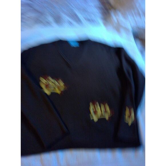 LeRoy Knitwear 100% Acrylic Taiwan brown V-neck long sleeved sweater L - Picture 2 of 5